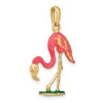 14k Enameled 3-D Pink Flamingo Pendant - Image 4