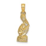 14K and White Rhodium Pelican Standing Charm - Image 4