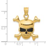 14k Enameled Skull Pendant - Image 4