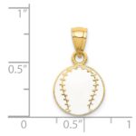 14k White Enameled Baseball Pendant - Image 3