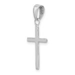 14k White Gold Polished Cross Pendant - Image 4
