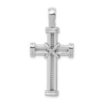 14k White Gold Center -X- Latin Cross Pendant