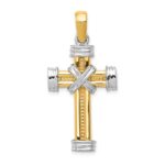 14k Two-tone Center -X- Latin Cross Pendant