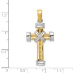 14k Two-tone Center -X- Latin Cross Pendant - Image 3