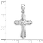 14k White Gold Polished -X- Center Cross Charm - Image 3