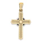 14K and White Rhodium -X- Center Passion Cross Pendant - Image 4