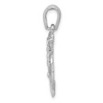 14k White Gold Mariners Crucifix Pendant - Image 2