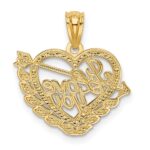 14k and White Rhodium I LOVE YOU Heart and Arrow Pendant - Image 3