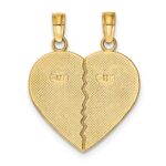 14k BEST FRIENDS 2-Piece Break-apart Heart Charm - Image 4