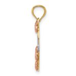 14k Two-tone with White Rhodium MOM Heart Pendant - Image 2