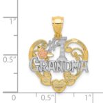14k Two-tone with White Rhodium #1 GRANDMA Heart Pendant - Image 4
