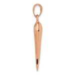 14k Rose Gold Large 3-D Italian Horn Pendant - Image 2