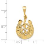 14k Clover in Horseshoe Pendant - Image 4