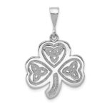 14k White Gold Trinity Clover Pendant