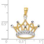 14k and White Rhodium Crown Pendant - Image 4