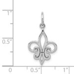 14k White Gold Fleur De Lis Charm - Image 4