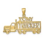 14k I HEART MY TRUCKER Truck Pendant
