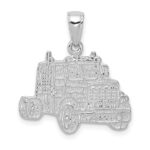 14K White Gold Semi Truck Cab Pendant
