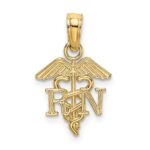 14K RN Registered Nurse Caduceus Charm