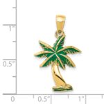 14k Enameled Palm Tree Pendant - Image 4