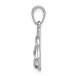14k  3-D White Gold Flip Flops Pendant - Image 2