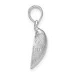 14K White Gold Medium Clam Shell Pendant - Image 2