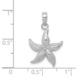 14k White Gold Starfish Pendant - Image 3