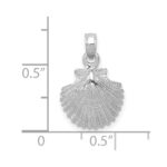 14K White Gold Scallop Shell Pendant - Image 4
