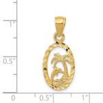 14K Dolphin and Palm Tree Pendant - Image 4