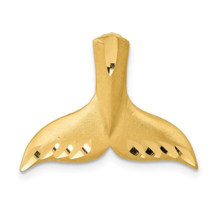 14K Satin Diamond-cut Whale Tail Omega Slide