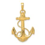 14k Anchor with Rope Pendant