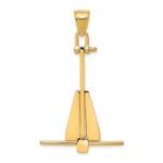 14K 3-D Fluke-Style Anchor with Moveable Fins Pendant