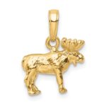 14k 3-D Moose Pendant - Image 3