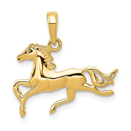 14k Jumping Horse Pendant
