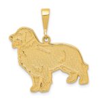 14k Textured Golden Retriever Dog Pendant