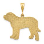 14k Textured Mastiff Dog Pendant - Image 3