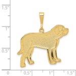 14k Textured Mastiff Dog Pendant - Image 4