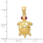 14k Turtle with Ruby Eyes Pendant - Image 4