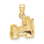 14K Satin Diamond-cut Shih Tzu Dog Pendant - Image 3