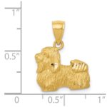 14K Satin Diamond-cut Shih Tzu Dog Pendant - Image 4