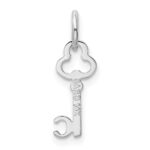 14K White Gold Key Letter C Initial Charm - Image 3