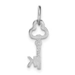 14K White Gold Key Letter K Initial Charm - Image 4