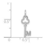 14K White Gold Key Letter M Initial Charm - Image 3