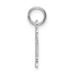 14K White Gold Key Letter R Initial Charm - Image 2