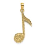 14k Scroll Design Music Note Charm