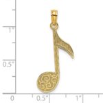 14k Scroll Design Music Note Charm - Image 3