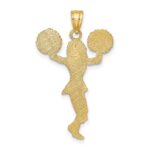 14k Cheerleader with Pom-Poms Charm - Image 3
