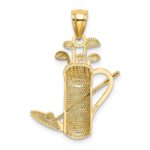 14k and White Rhodium Golf Bag Pendant - Image 3