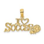 14K I HEART SOCCER with Ball Charm