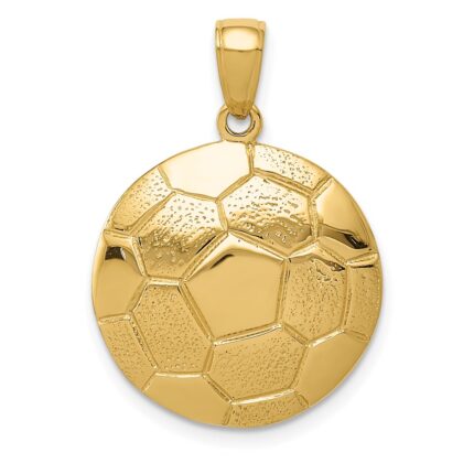14k Large Domed Soccer Ball Pendant